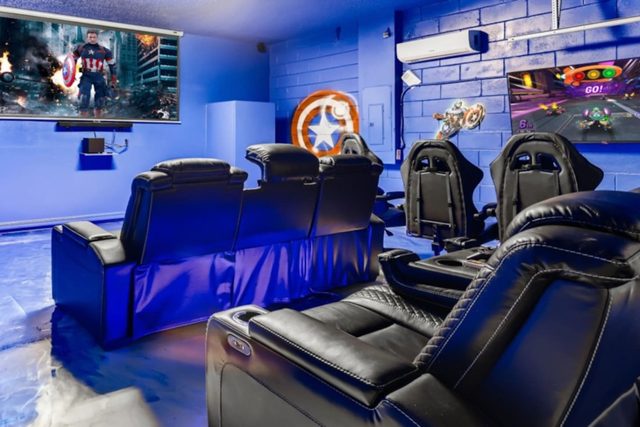Heroes & Wizards Villa, Avengers themed movie theater and gaming room