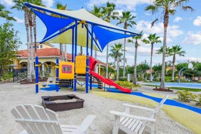Heroes & Wizards Villa, Included are The lakeside Terra Verde Resort clubhouse and amenities, with large heated swimming pool, hot tub, tiki bar and grill, fitness center, playground, basketball court, sauna, and more!