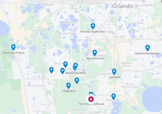 Heroes & Wizards Villa, Map location close to all attractions