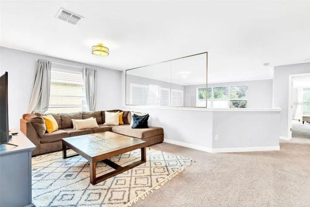 Pixel & Pixie Retreat, Upstairs living room loft with large smart TV