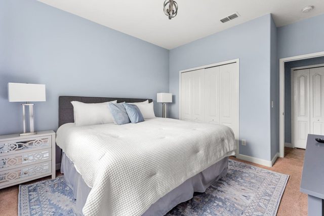 Pixel & Pixie Retreat, Downstairs king bedroom with king size bed, large smart tv.