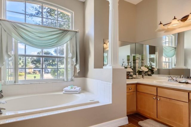 The Marvel Mansion, Master bathrooms with tub and standalone shower and two vanities
