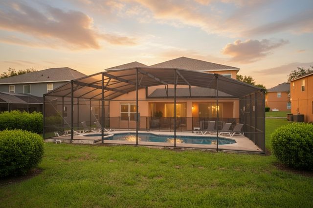The Playtime Universe, La Isla Rear Exterior Pool Sunset